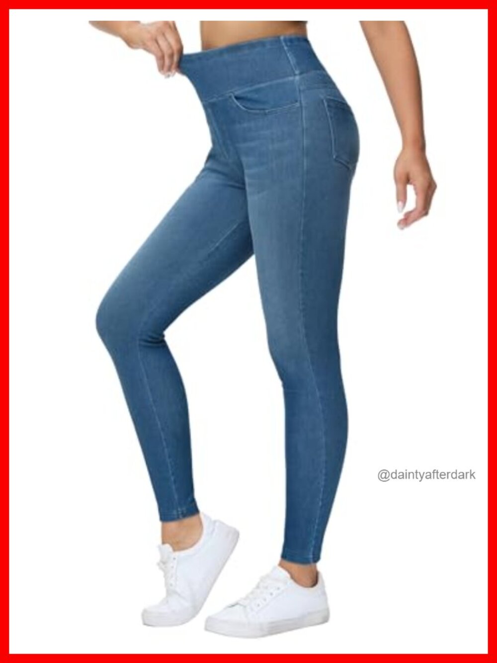 High Waisted Jeggings Stretchy Skinny Jean Leggings with Pockets